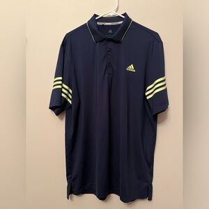 Adidas USA Ultimate 365 Gradient Sleeve Polo Shirt Men’s Large Navy Lime Green